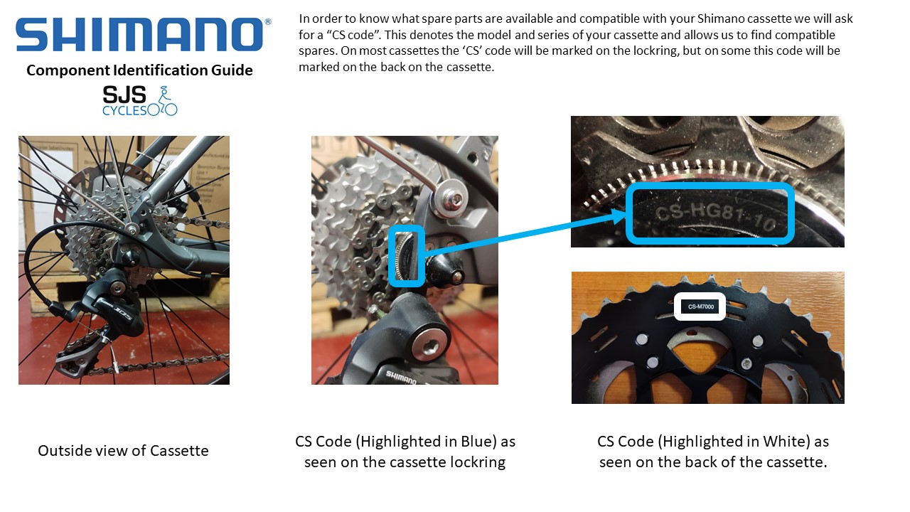 Shimano CS cassette id identification how to find guide 