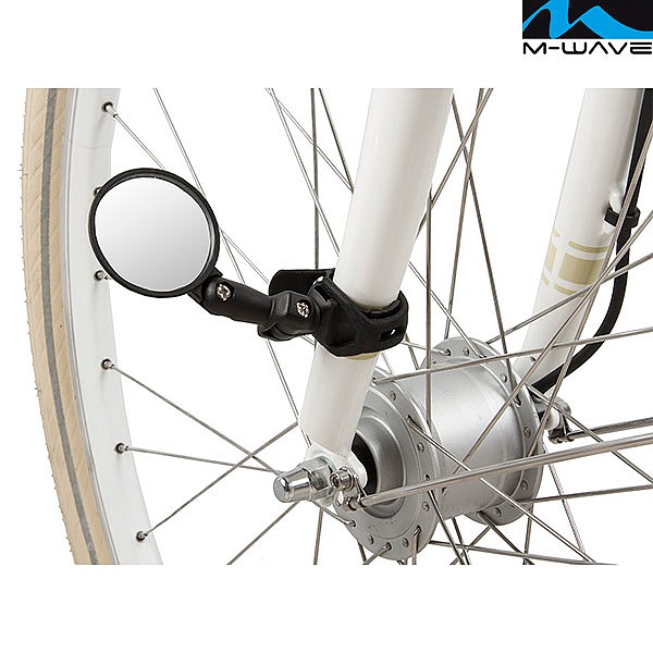 Rétroviseur Gauche Pour Vélo M-Wave - Fixation Solide Alu Et Verre Trempé - Sécurité Et Style