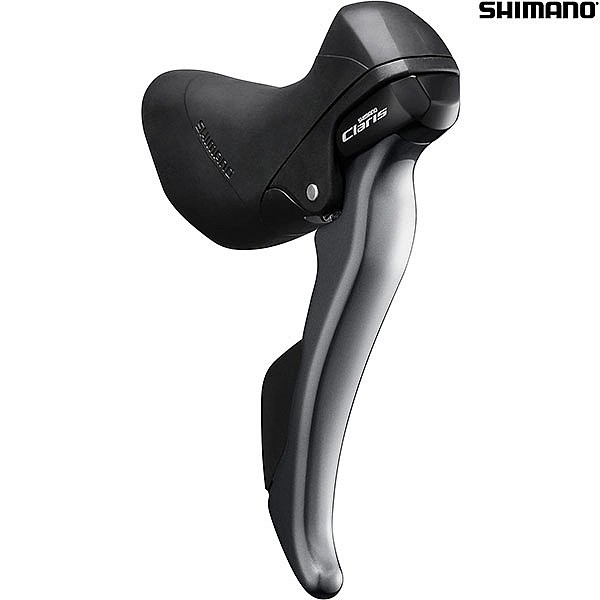 SHIMANO Unisexs Claris SL-2400 8-Speed Road Flat Bar Levers-Silver Double