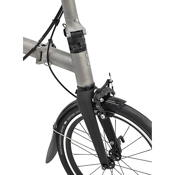 Brompton T Line Urban Mid Bar 4 Speed Folding Bike - Blasted Titanium