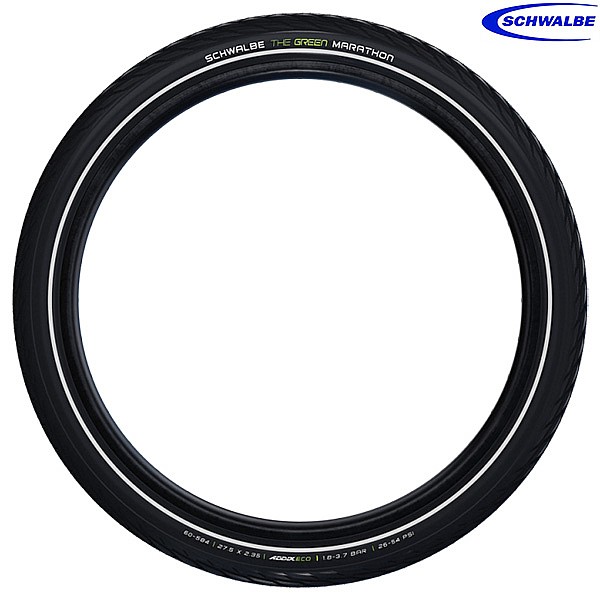 Schwalbe Cop.SW Marathon REFL HS620, Pneumatico Unisex-Adult, Nero/ Riflettente, 55-584 (27.5x2.15