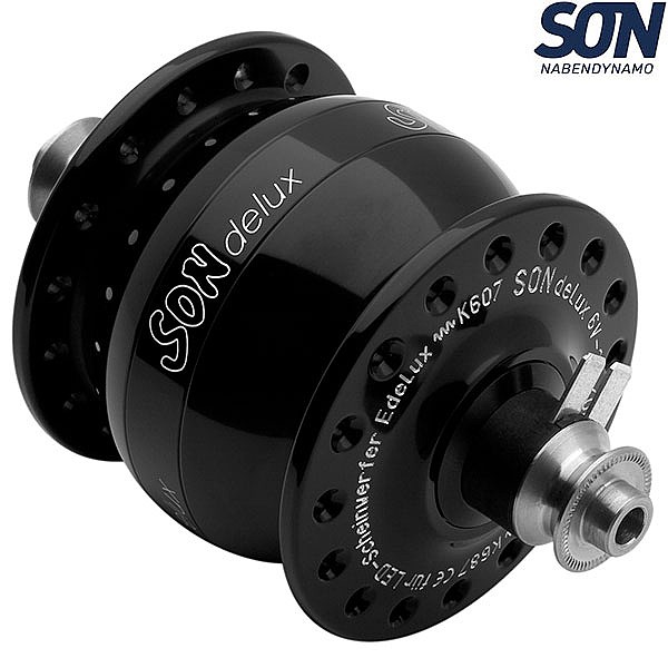 SON delux Dynamo Front Hub Black 24H