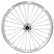 16 349 SON Front Wheel 28h Brompton Rim with SON XS Slotted Dynohub - Semi Radial - Silver / Polished