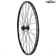 700c 622 Front Wheel 32h Halo White Line Urban Uni Rim with Combat 6-Bolt Disc Hub - Black
