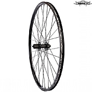 700c 622 Rear Wheel 32h Halo White Line Urban City Rim with Combat 6-Bolt Disc Hub - Black