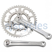 Chater-Lea Grand Tour Double Crankset - Clear w/ Raw Steel Fixings - 46/30T - 170mm