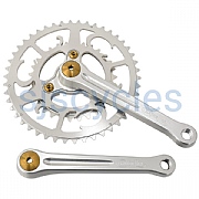 Chater-Lea Grand Tour Double Crankset - Clear w/ PVD Fixings - 46/30T - 170mm